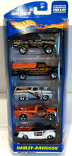 PAQUETE DE REGALO DE 5 CAMIONES HARLEY-DAVIDSON HOT WHEELS FORD BRONCO, F-150, PANEL, '41 FORD