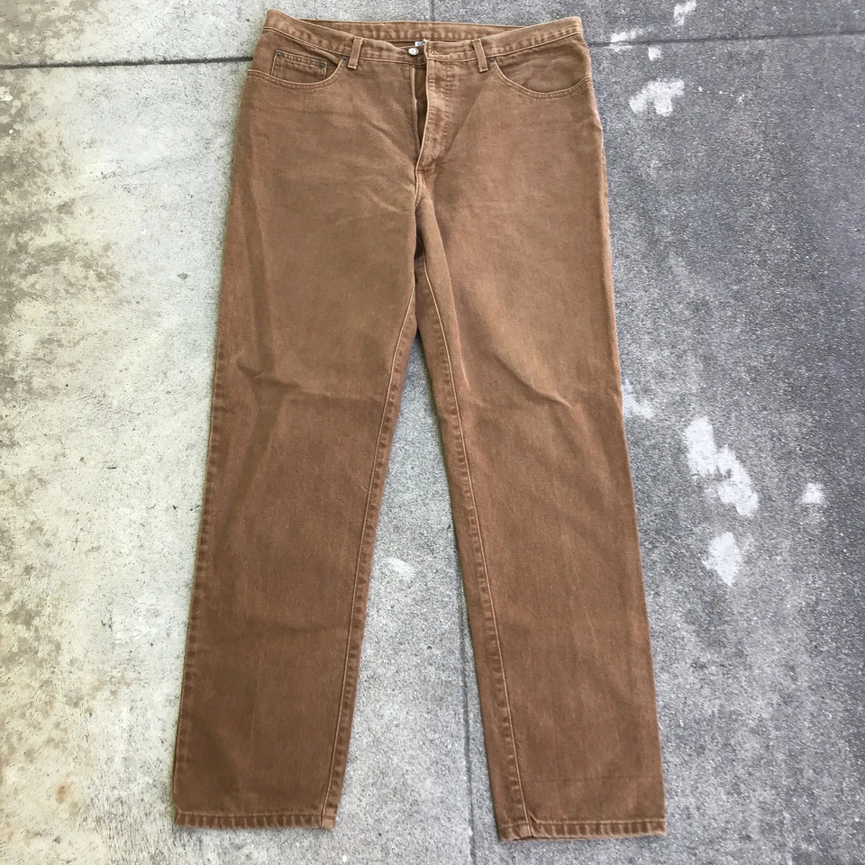 Vintage Guess by George Marciano Men Size 40 Brown Jeans Pants 38 x 33 USA Made - Image 2 of 4