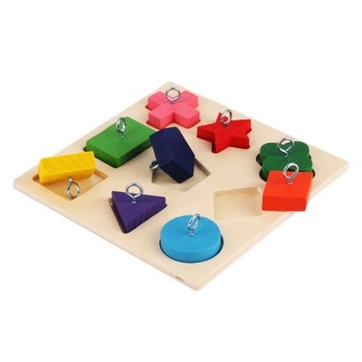 Colorful Interactive Training Geometric Puzzle Block Toy Parrot Educational Toy