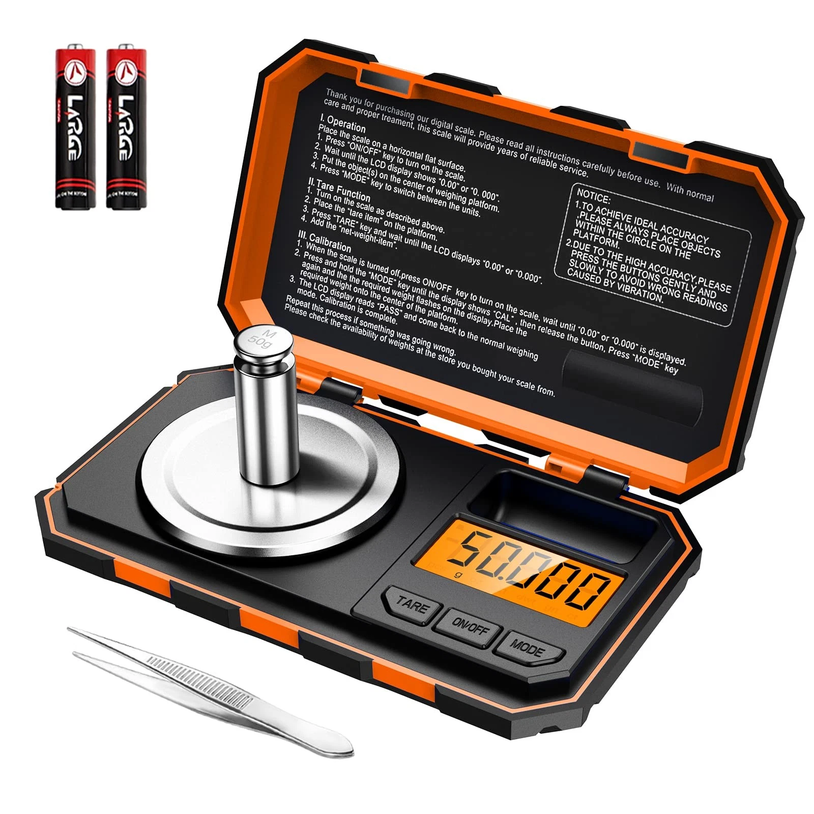 [New Version] KeeKit Digital Pocket Scale, 50g 0.001g Professional Orange