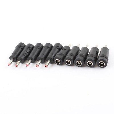 10 Pcs 3.5 x 1.35mm Male to 5.5 x 2.1mm Female Jack Adapter Connector