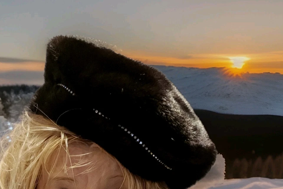 Luxury Saga Mink Crystal Paris Design Hat - Image 2 of 4