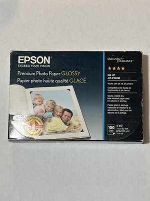 EPSON PREMIUM PHOTO PAPER GLOSSY 4 X 6 (100 SHEETS)  Brand New SEALED