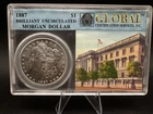 1887 Morgan Dollar BU Silver $1 Global Certification Display Holder