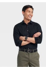 Corduroy Long Sleeve Button-down Shirt size M medium -navy Blue - NEW