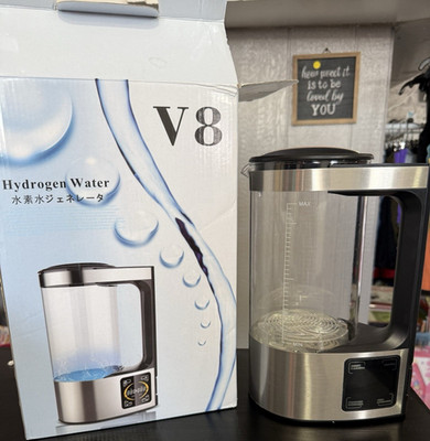 V8 Hydrogen Water Generator, Silver Black Clear, Plastic Metal, 1.14kg, 220mm