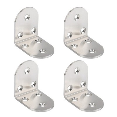 4Pcs 90 Degree Angles Brackets 3 Hole Metal Joint Fasteners for Cabinets Shelves