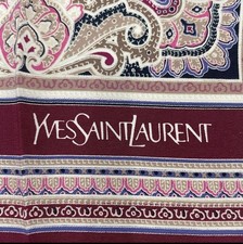Yves Saint Laurent Vintage Paisley Red Square Scarf 77cm