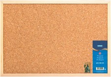Stylex Pinwand 40 x 60cm mit Holzrahmen Pinnwand aus Kork inkl. Pinnwandnadeln