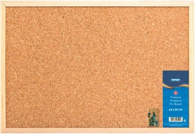 Stylex Pinwand 40 x 60cm mit Holzrahmen Pinnwand aus Kork inkl. Pinnwandnadeln
