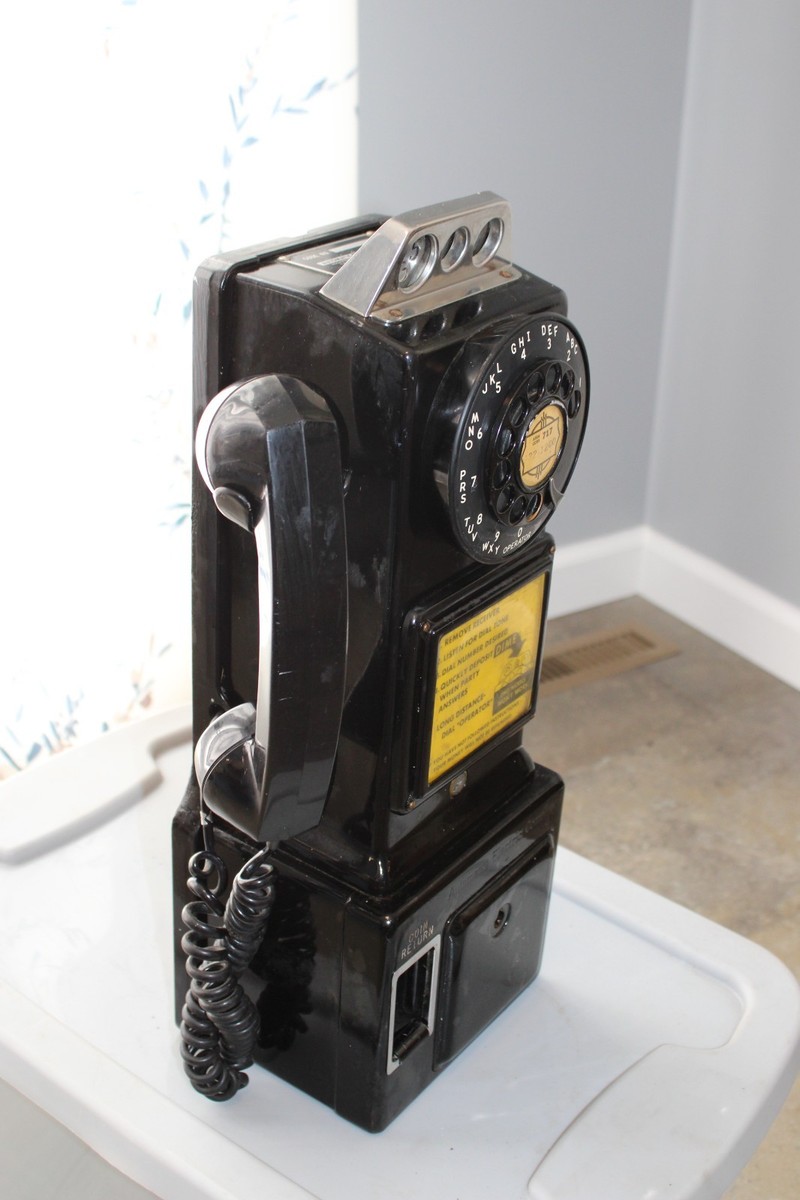 Vintage 1950's 60s Pay Phone Rotary Automatic Electric Company