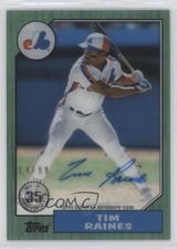 2022 Clearly Authentic 1987 Topps Baseball Green 14/99 Tim Raines Auto HOF 0xz8