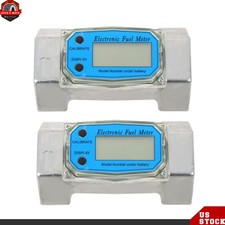 2Pack 2" Digital Turbine Flow Meter, LCD Display, Flow Rate of 15.8-132 GPM