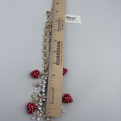 NWT! Betsey Johnson Island Time Strawberry Statement Necklace - red, white - Picture 5 of 5