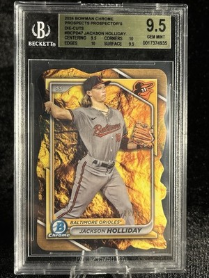 2024 Bowman Chrome Jackson Holliday Prospector Die Cut /49 BGS 9.5 GEM MT POP 1