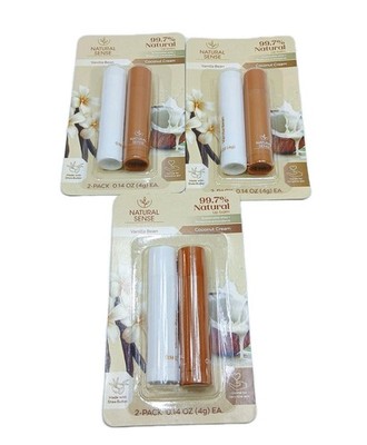 3 ~Twin Packs  Moisturizing Lip Balm Coconut CREAM & VANILLA BEAN 6 Total Tubes