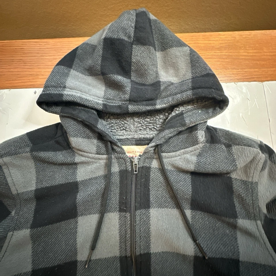 Mossimo Supply Co Sherpa Chaqueta con Capucha con Cremallera Forrada de Vellón Gris Negro Talla-M #781 Foto 4 de 4