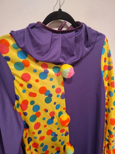 Costume pagliaccio adulto multicolore rubini tuta taglia M/L Halloween cosplay circo - Foto 2 di 6