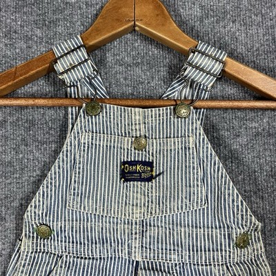 VINTAGE 1940s Oshkosh B'Gosh Baby Overalls Size 18M Striped 40s