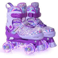 Nattork Kids Roller Skates for Girls Kids, 4 Sizes Adjustable Girls Roller Sk...