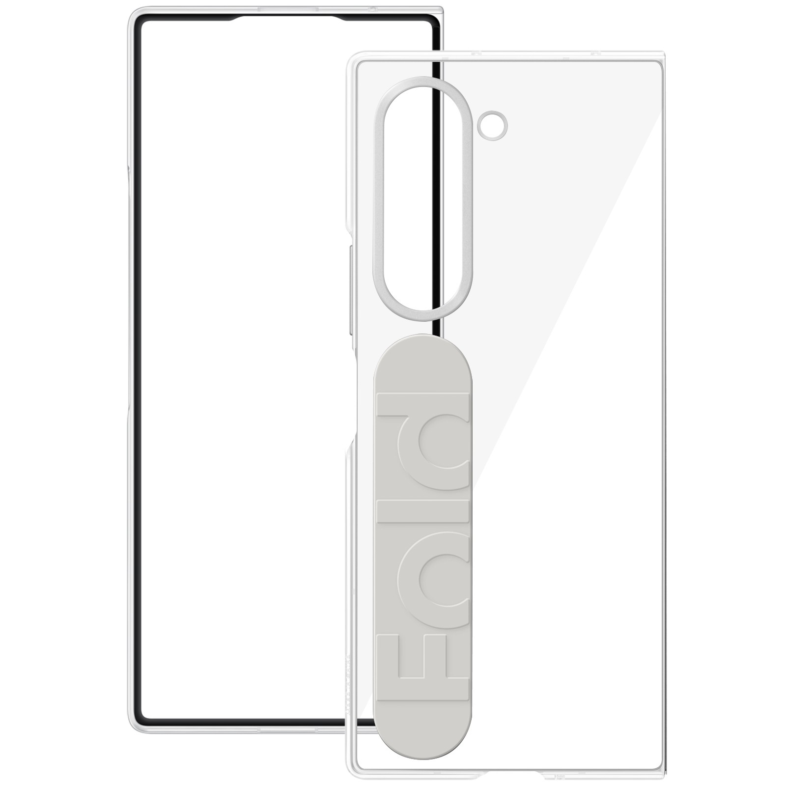 Coque Z Fold6 transparente avec porte-doigts pour utilisation nomade - 2