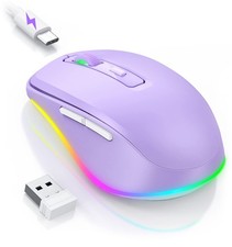 Wireless Mouse Jiggler - LED Wireless Mice with Build-in Mouse Mover, Recharg...