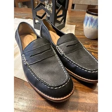 Sperry Seaport Penny Loafer Black Leather Driving Shoe Woman's Size 9.5