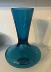 Blenko Turquoise Glass Hand blown Vase. 8 In. Base 5 1/2 In