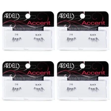 Ardell Accent Half Lashes 318 Natural Look Black Lightweight Falsies Pack of 4