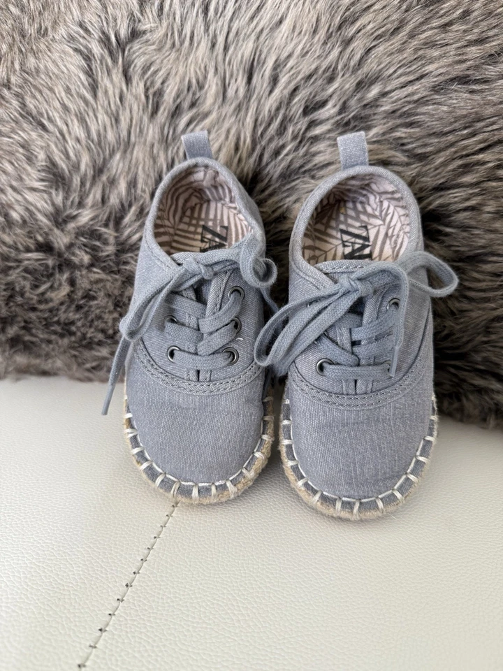 Серые холщовые туфли-блюхеры Zara для ребенка размер 23 - Изображение 4 из 4