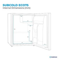 Subcold Eco75 Table Top Mini Fridge, 74L, Chiller Box, White