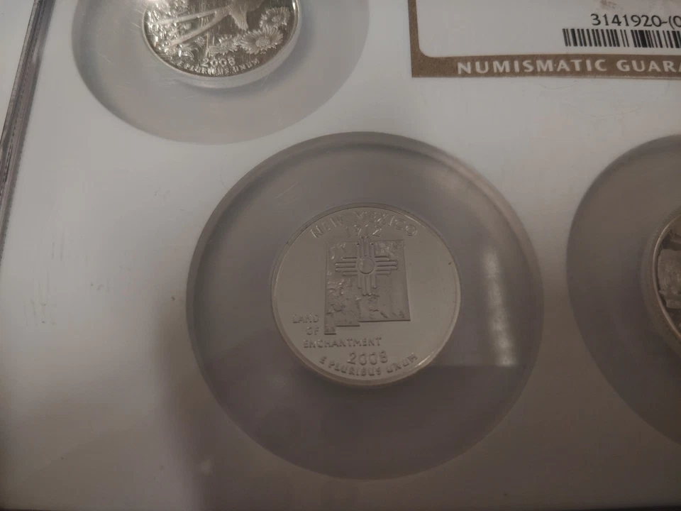 2008-S STATE QUARTERS SILVER PROOF SET NGC PF69 UC OVERSIZE HOLDER NICE - Image 3 of 4