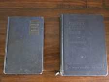 SET of 2 Antique School Books:  English Grammar 1928, American Poetry 1923