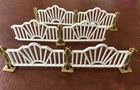 Vintage Playmobil Victorian Wedding Reception Fence White Gold 6 Panels 7 Posts