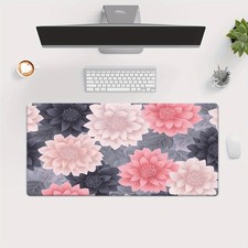 40 90cmXXL Non-Slip Rubber Base Gaming Office Mouse Pad - Pink Dark Floral D