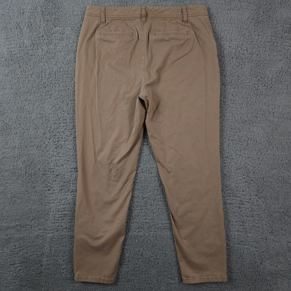 Pantalones Talbots Mujer 8 Caqui Beige Chino Curvilíneos Tobillo Cremallera Algodón Elastizado Pantalones Foto 2 de 4