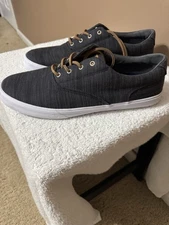 Sperry Casual Canvas Sneakers Shoes Men’s Size 12 Gray Tan Excellent Cond