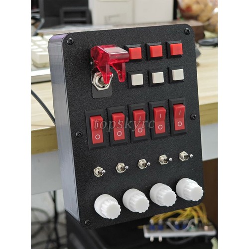 Game/Flight Simulation Central Control Box PETG w/Six Self Reset Button Switch - Picture 4 of 5