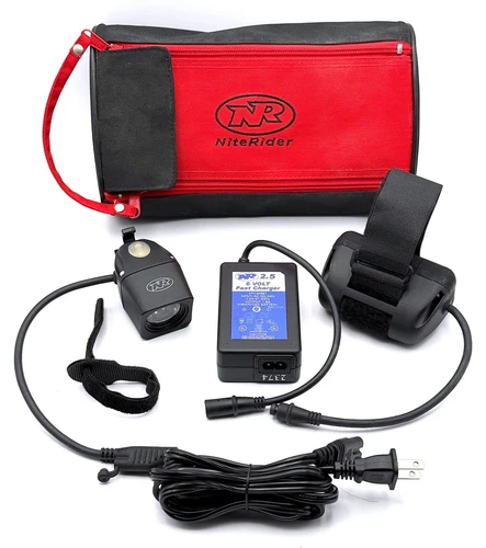 NiteRider Pro 15w Halogen Bike Light w/ Battery, 2.5 6v Fast Charger 2374 & Bag