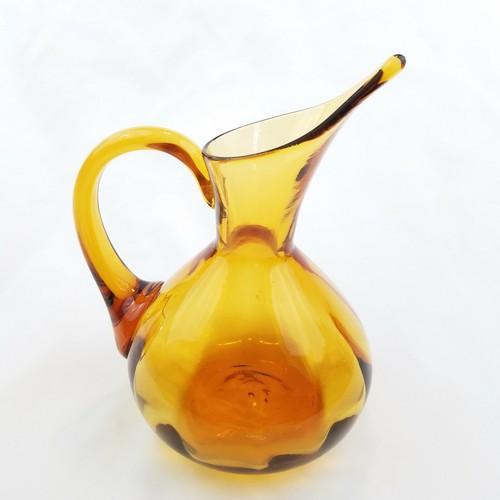 Bernstein Honig Henkel Krug Karaffe Vintage 60er Jahre MCM mundgeblasen - Bild 2 von 6