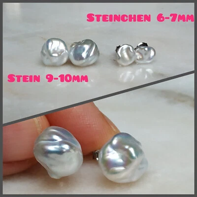 Keshi AAA Unikat Barockperle Ohrringe Ohrstecker Ohrhänger Silber925 Biwa SWZ - Bild 1 von 4