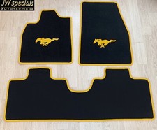 Autoteppich Fußmatten für Ford Mustang Mach E ab 2020' schwarz gelb 3tlg Velours