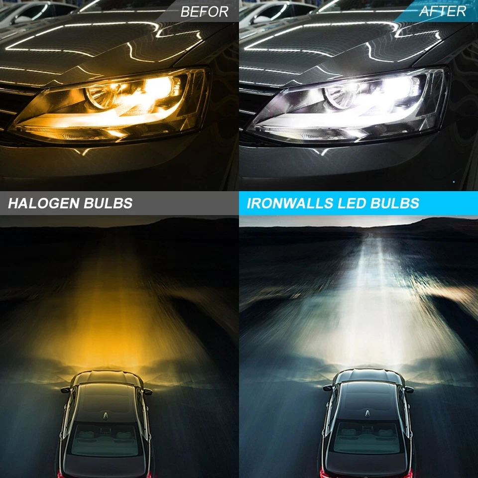 9004 Faro LED de 4 lados para Dodge RAM 1500 2500 3500 1994-2001 haz alto bajo Foto 3 de 4