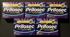 Prilosec OTC 24 Hr Acid Reducer Treats Frequent Heartburn 42ct 5 Boxes 5/2026+