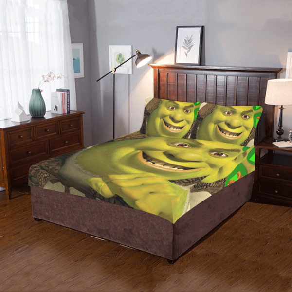 InterestPrint Custom 3pcs Bedding Set Shrek Duvet Cover Pillowcase for