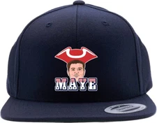 Drake Maye Old School Logo Jersey Snapback Hat