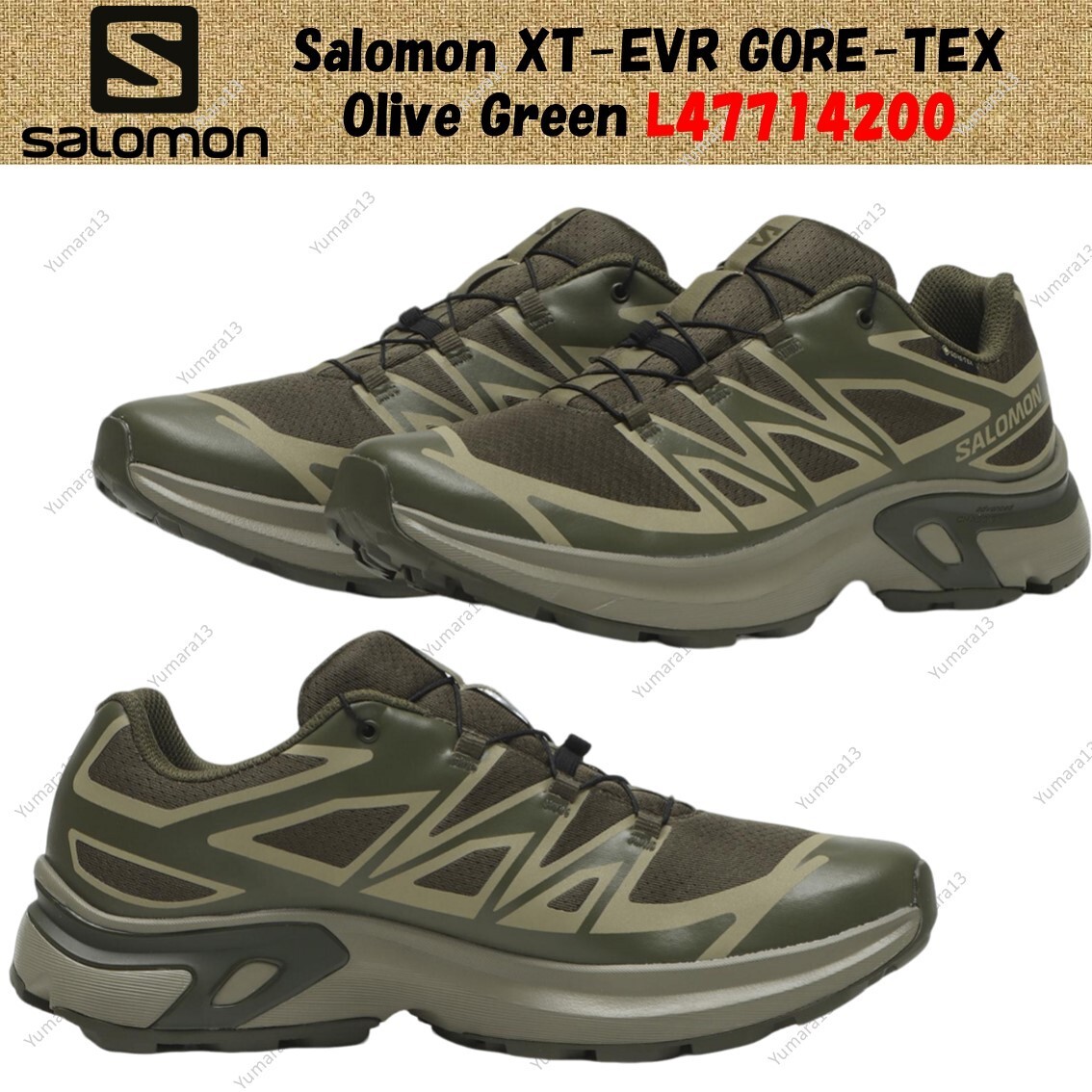 国内配送 SALOMON XT-EVR GTX OLVNIG/ALOE Salomon XT-EVR GORE-TEX Olive Green L47714200 Men's Size | eBay