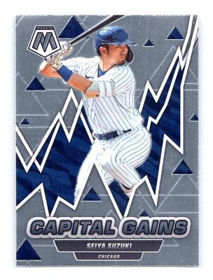 2022 Panini Mosaic #CG-12 Seiya Suzuki Capital Gains Chicago Cubs
