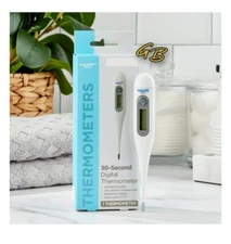 NEW Equate 30 Second Digital Thermometer w/ Case Oral Rectal Underarm Settings