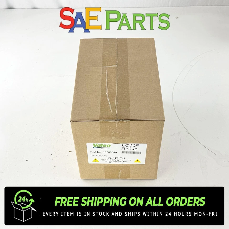 Compresor de aire acondicionado Valeo 10000540 para 1999-2003 F-250, F-350, F-550 (7,3 L) Foto 2 de 4